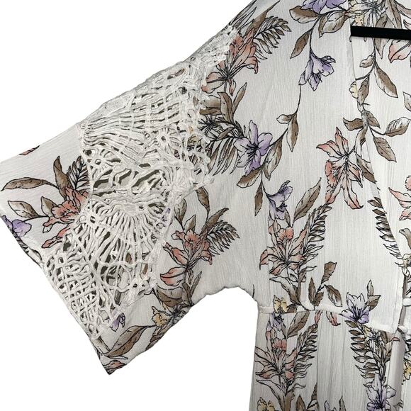 L.I.F.E Life Is For Eternity Floral Beach Cover Up Full Length Duster Size Large - Picture 6 of 13